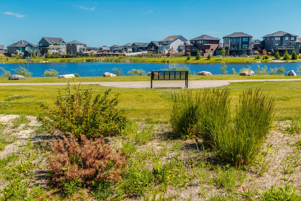 Green space and riverbank pathways in Saskatoon